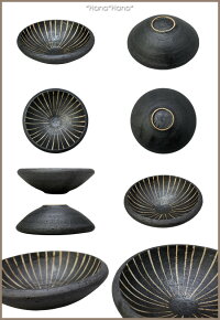 鉄錆十草/浅鉢15.5cm(燈窯)