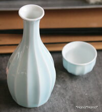青白磁面取1合徳利200cc有田焼
