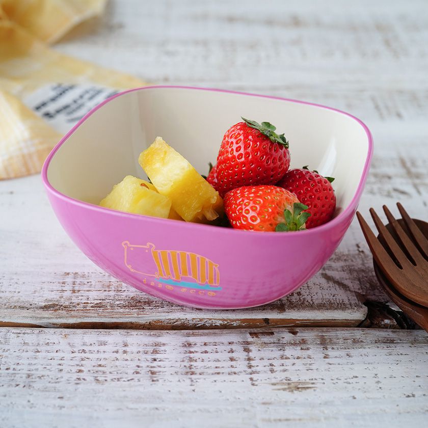 【クーポン配布中】isso ecco(イッソ エッコ) アニマル スクエアボウル 12.5cm ピンク (お取り寄せ品）..