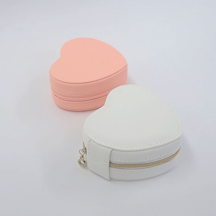 アクセサリーケース ハート 携帯用 持ち運び ジュエリーボックス ジュエリーケース トラベル ネックレス アクセサリー収納 コンパクト 旅行 アクセサリーポーチ...