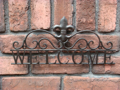 ガーデニング雑貨 ガーデン ウエルカム『ユリ柄♪ウエルカムサイン』のサムネイル