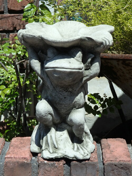 ガーデニング ガーデン かえる イングリッシュ 英国 雑貨 ストーン製【花遊び】 『English Flower Dish Frog』