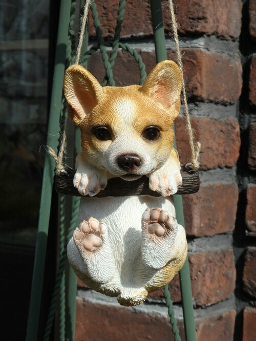雑貨 ガーデニング ガーデン ドッグ アニマル『ブランコ♪コーギー』(4)