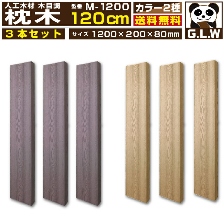 【ポイント10倍 1月21日12時まで】枕木 120cm 3本セット【M-1200】【1200×200×80mm】【送料無料】人工木　ウッドデッキ　ウッドパネル 樹脂　人口木 フェンス