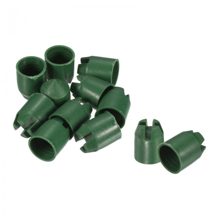 ガーデンケーンキャップ プラスチック 植物杭尖ったフラットエンドキャップ ガーデンつる竹棒用 グリー..