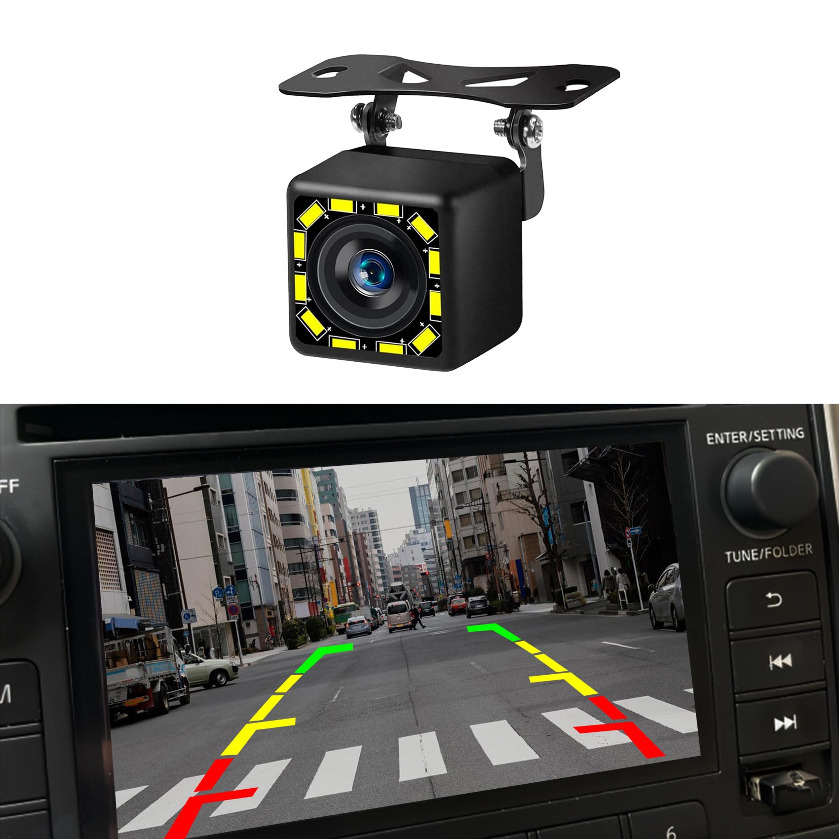 車用バックアップカメラ 防水カーバックカメラ Ultra HD 12LEDナイトビジョン 150°広角 カーバックバックカメラ バックバックカメラ 車 SUV トラック対応(3)