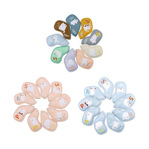 9x ゴルフクラブヘッドカバー ゴルフアイアンカバーセット プロテクター保護スリーブ ギフトプロテクタ..