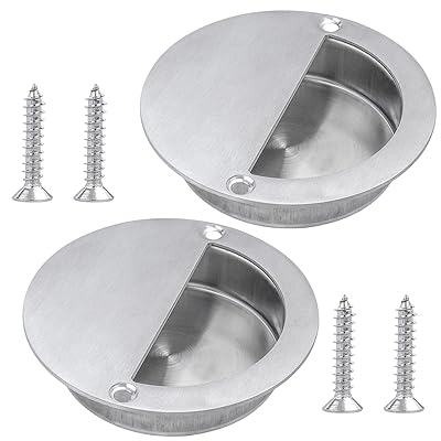 ステンレス 引き手 90mm 引手丸形 取手ハンドル 交換用引き戸埋込ハンドル 引き戸開閉補助 掘込取手 キ..