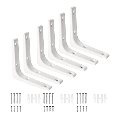 棚受け 金具 L字型 6本セット 壁掛け 棚うけ 金具 アングルブラケット L型棚受け金具 棚受け ブラケッ..