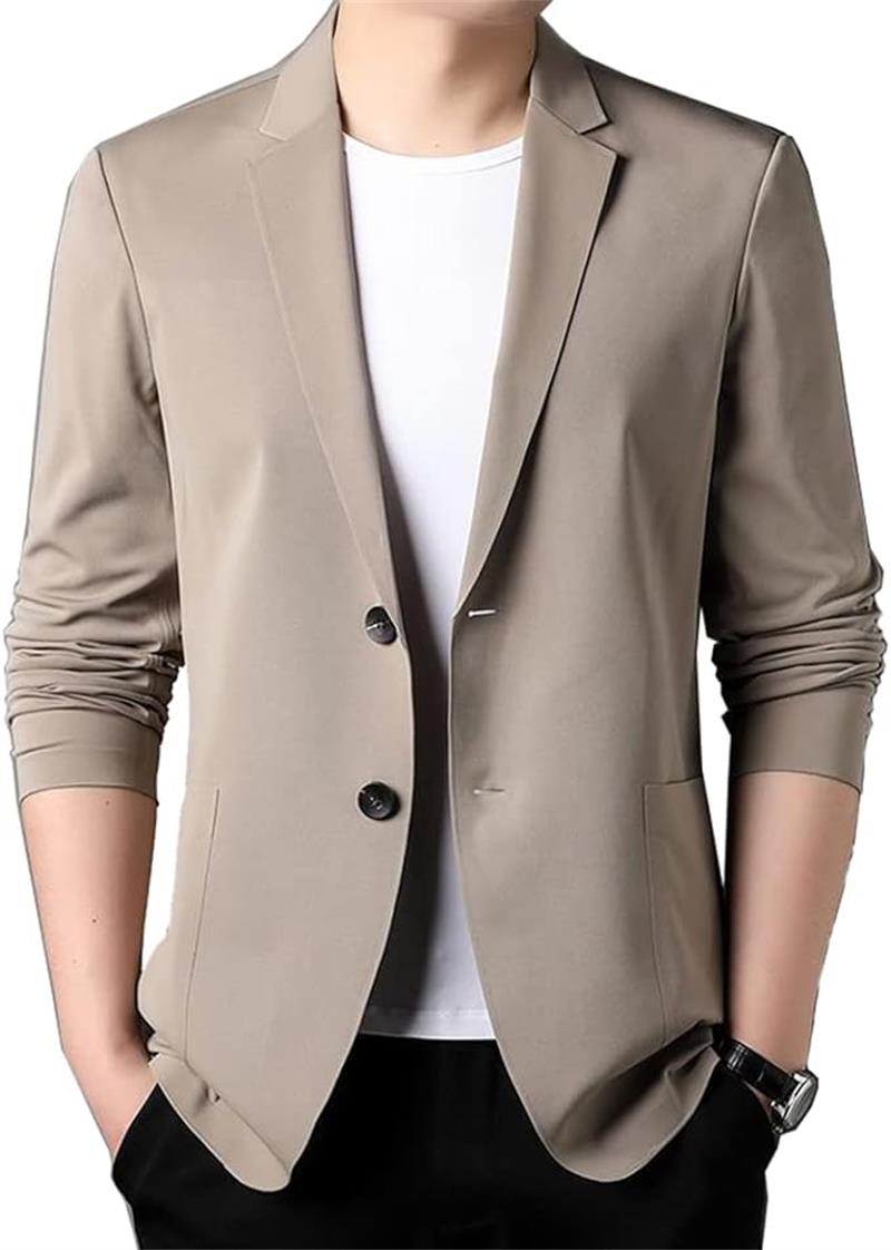 メンズ耐シワ性極薄アイスシルクスーツジャケット 吸汗 イスシルクスーツジャケット ブレザー メンズ ..