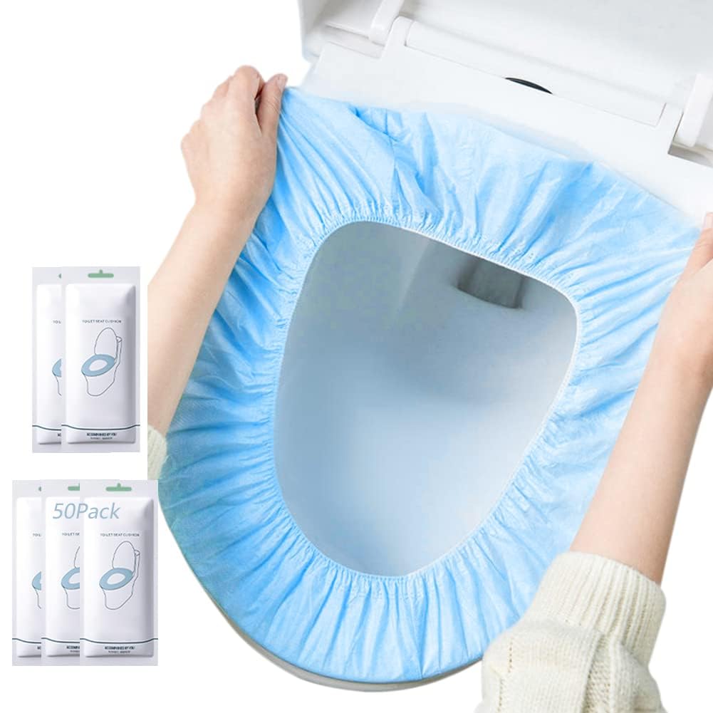 50枚入り 便座シート 使い捨てパッド トイレマット 携帯用 便座カバー 2層 大きめ トイレシート 不織布..