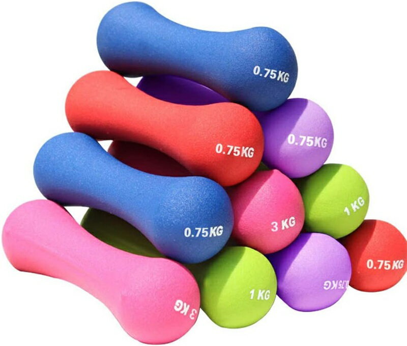【2個セット】ダンベル 0.5kg 1kg 1.5kg 2kg 3kg 筋トレ ダイエット 鉄アレイ ソフトコーティング 円弧..
