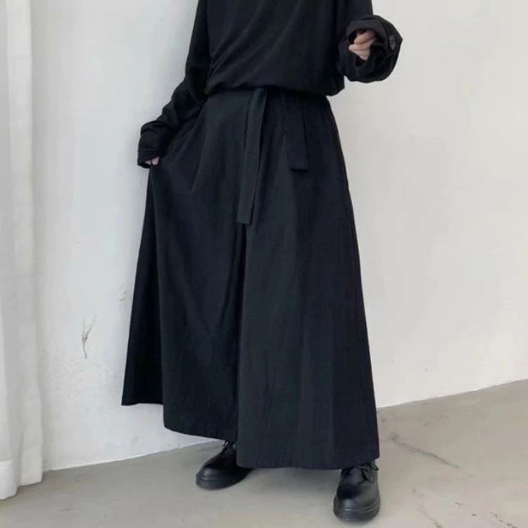 Dusky Rose （ヘアケア・サプリ）のガウチョパンツ メンズ レディース 袴パンツ スカンツ ワイドパンツ 9分丈 袴 スカート風 スカーチョ モード系 フレアパンツ サルエルパ｜アングル3