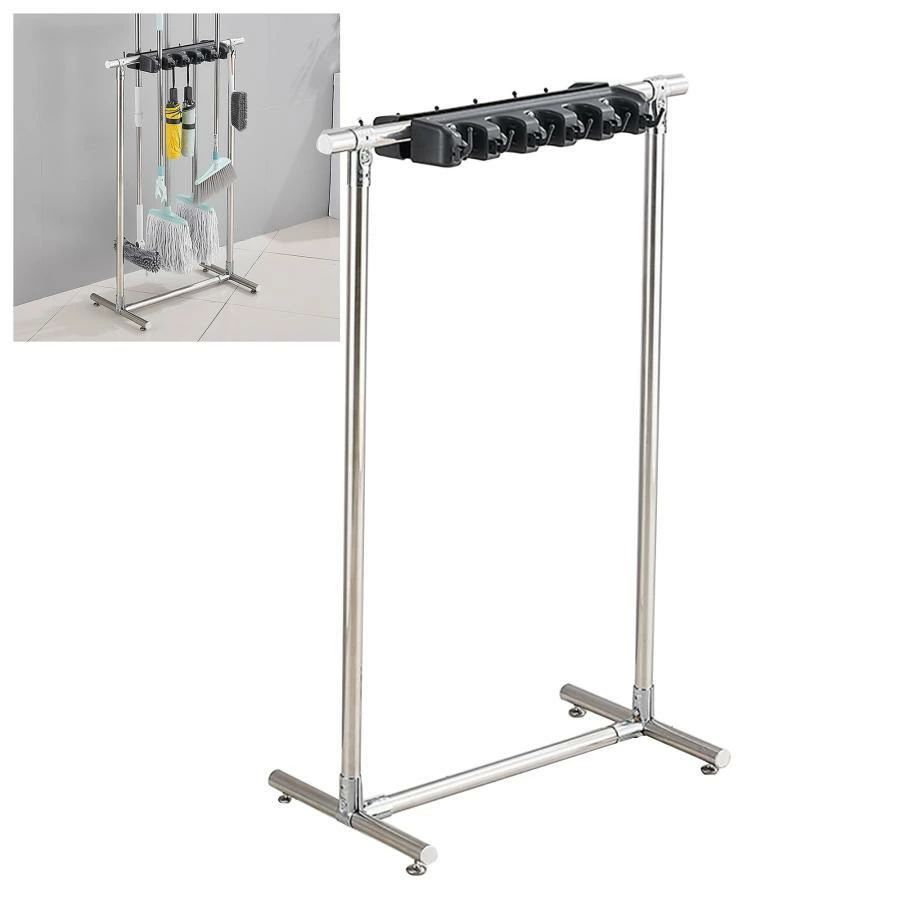 ほうきとモップホルダー，床置きほうきとモップホルダー、濡れたモップを置きます、清掃用品オーガナイ..