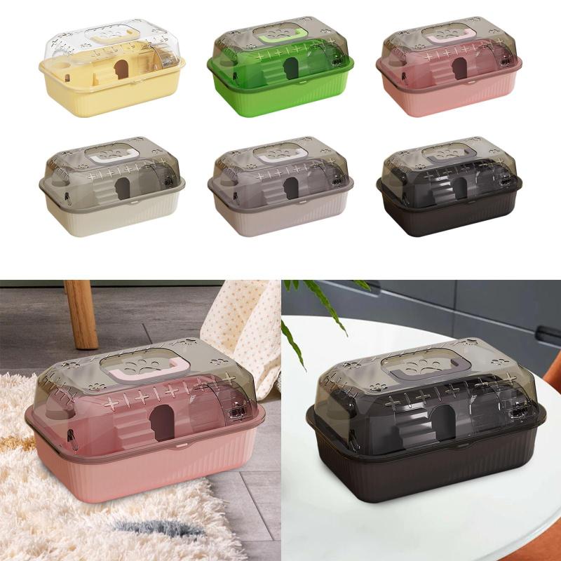 ペットキャリーケージ.小動物ハムスターキャリーボックス.アレチネズミハリネズミ用換気通気性ハムスターキャリーケースケージ