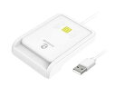 非接触/接触両対応 ICカードリーダー マイナンバーカード/電子車検証/e-Tax公式対応 USB-A接続 コンパクト設計(Windows・Mac自動認識・ホワイト)?