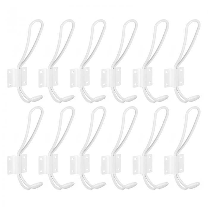 ウォールフック 12個セット - メタル製の二重プロング装飾用ヴィンテージクローズフック タオル コート..