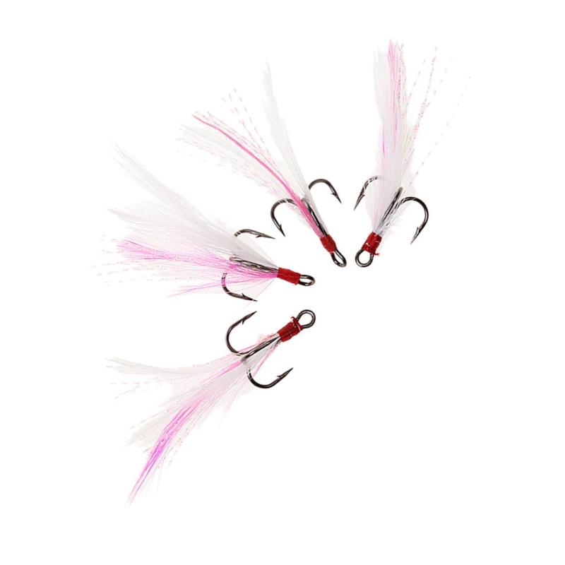 ロット 5 個炭素鋼シャープフィッシングトレブルフック??フェザーアクセサリー 6 #