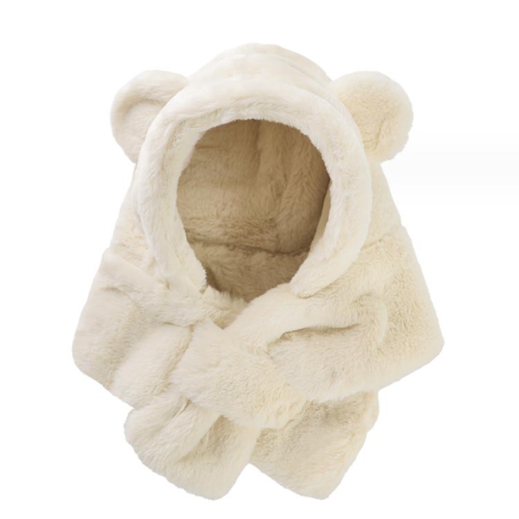 ベビー 帽子 マフラー 一体型 くま キッズ ふわふわ もこもこ 赤ちゃん 子供用帽子 暖かい クマ くま耳付き 防寒 子ども ネックウォーマー 冬 マフラー付き帽子 かわいい スヌード 雪遊び あったか 誕生日 プレゼント ギフト 冬物