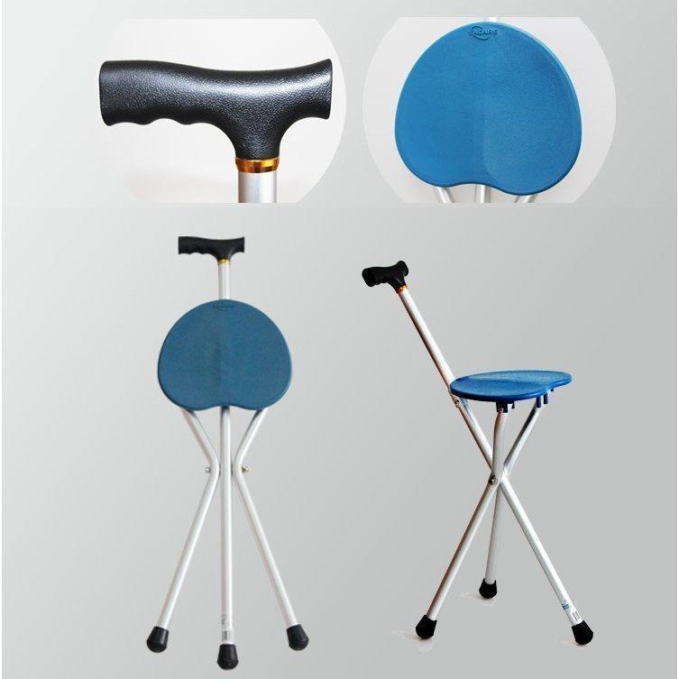 ステッキチェア 椅子付き 折りたたみ ワンタッ ハイグレード ステッキ 杖 軽量 スタイリッシュ 折畳み..