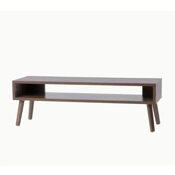 モダンなTVスタンド 幅100cmの32-43インチスクリーンオープンストレージローボード 簡単組立 ハードウッド構造 代的なリビングルーム用コンパクトデザイン