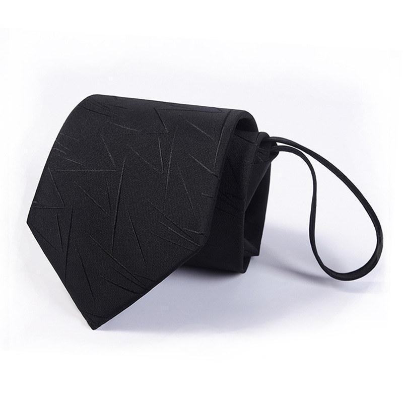 ネクタイ 礼装 黒 ワンタッチ ジッパー式 簡単ネクタイ フォーマル 弔事 法事 通夜 葬儀 冠婚葬 お盆 お彼岸 無地 便利 簡単