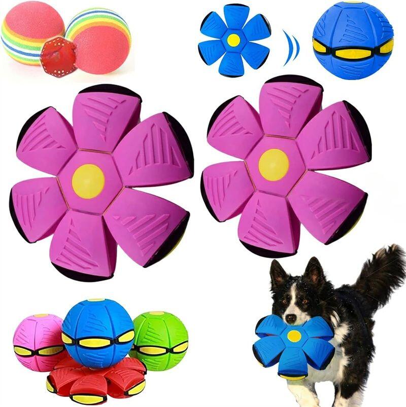 知能訓練 弾力性 丈夫 耐久性 ペット玩具ボール シリコン製 フリスビー 投げる おもちゃ 犬用 変形ボール 3個入り 犬玩具 ボール