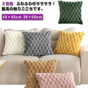 【最大2000円オフクーポン★お買い物マラソン】ぽこぽこ 無地 ふわふわ 45×45cm 2枚組 2枚組 北欧 ボア マルチカラー 韓国 クッション カバー 正方形 モコモコ おしゃれ シンプル 洗