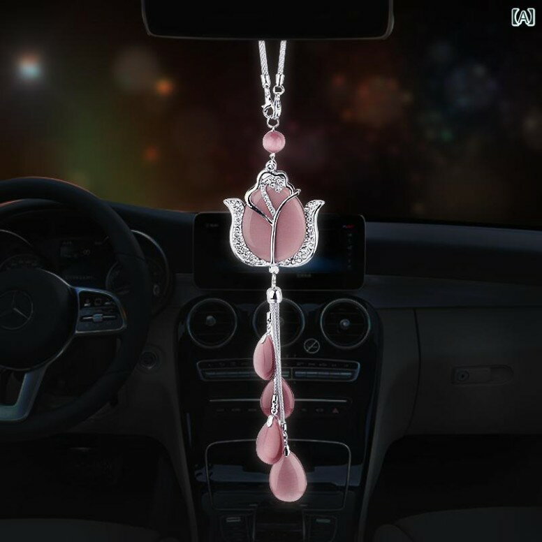 車 ルームミラー アクセサリー 飾り バックミラー ペンダント レディース ピンク ホワイト ブルー