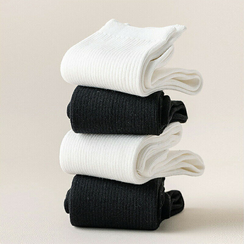 【送料無料】ハイ 美脚 スクールソックス 5足組 靴下 子供 綿 学生用高校生 中学生 小学生 ハイソックス スクール ホワイト ブラック 学校用 通学 制服 入学 選べる長さ