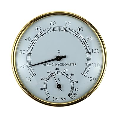 サウナ用温湿度計 2 IN 1 サウナルーム お風呂 温泉用 温度計 湿度計 (0～120°C /0％～100％) 読みやす..