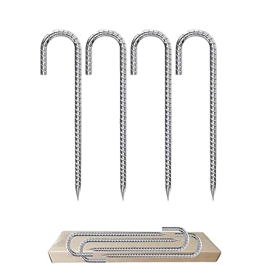 ロープ止め金具 J型止めピン 亜鉛メッキ 太さ9mm×長さ30cm テントペグ キャンプ サッカーゴール トラン..