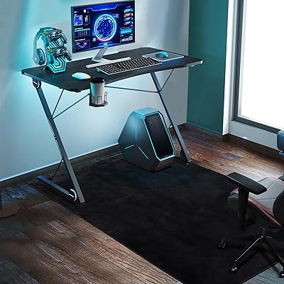 ゲーミングチェアマット 80×100cm チェアマット カーペットタイプ 滑り止め加工 フランネルタイプ フローリングマット 騒音対策 床暖房対応 床保護 傷防止 ブラック