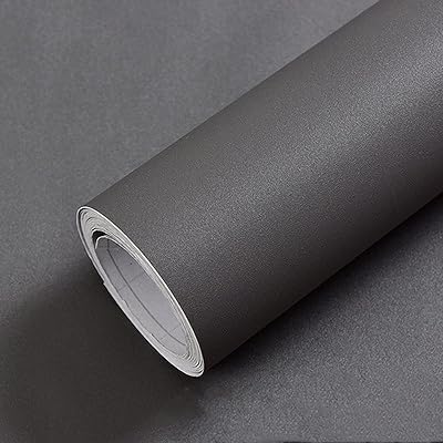 壁紙シール グレー 44.5cmx10m リメイクシート 無地 はがせる 防水 シート カッティングシート リフォームシート 厚手 おしゃれ 剥がせる壁紙 DIY 耐熱（ダークグレー）