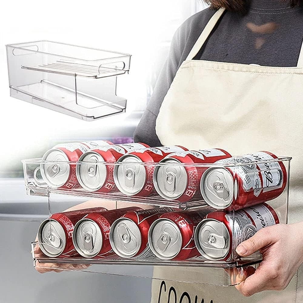 缶ビール ホルダー 冷蔵庫用 缶 収納ラック ビール収納 缶ストッカー 350mlの10缶収納 冷えたビールが取り出しやすい スッキリ収納 棚上も収納に