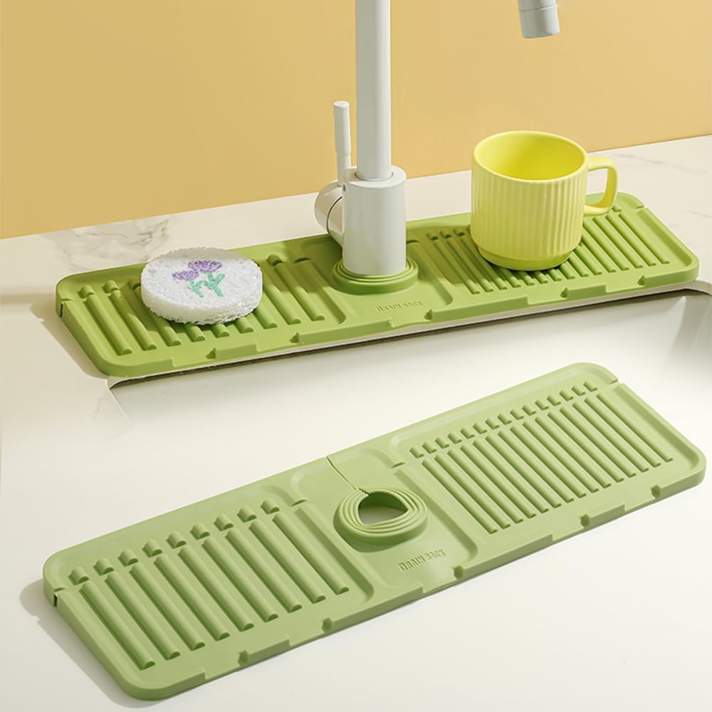 蛇口水切りマット 2個セット キッチン用品 水切りマット 蛇口排水マット シリコーン 水切りマット シリ..