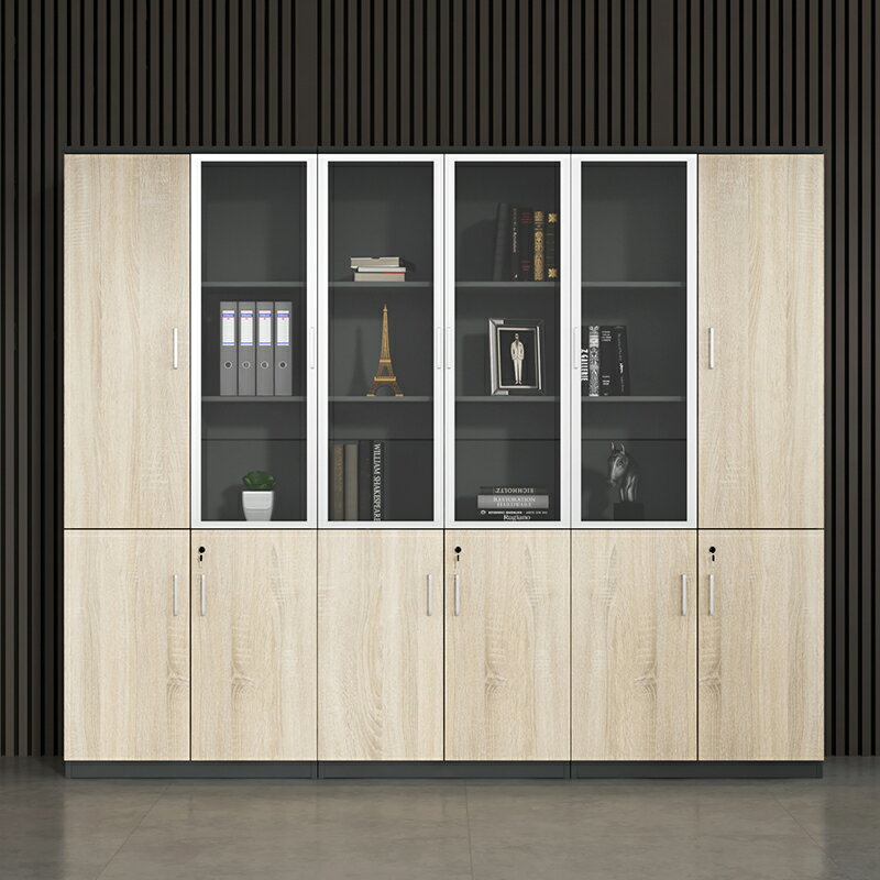 ファイルキャビネット木製鍵付き秘密保持シンプルな物入れ収納床に落ちる多層板式マスターオフィス本棚