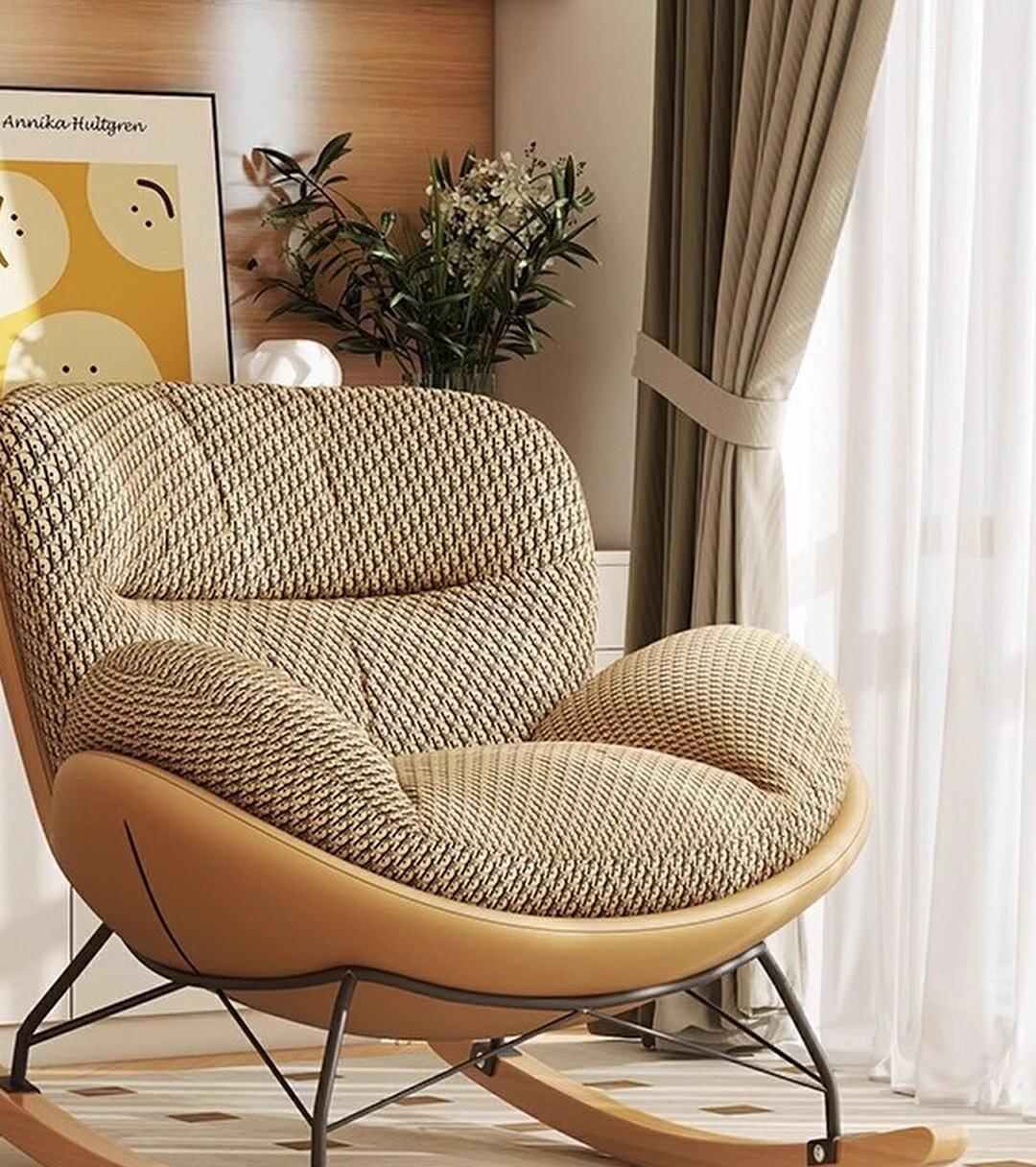 ロッキングチェアリクライニングチェア大人の家庭用リビングチェア怠け者のソファーチェアバルコニー快適に寝て寝てレジャーチェア一人用