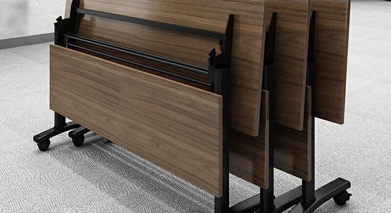 会議机と椅子を折って移働できます折り畳み学習クラス学生閲覧室二人用机授業机