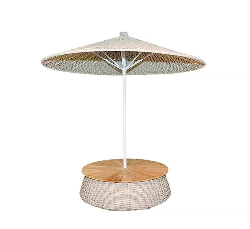 レジャーハウスプールパラソルガーデンガーデン籐編みパラソルホテルリゾートビジネス用ネット赤傘テー..