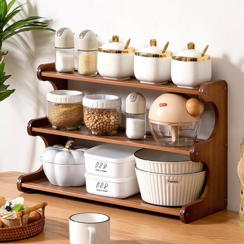 キッチンカウンター調味料棚収納棚用品整理棚層別多機能棚キャビネット神器です