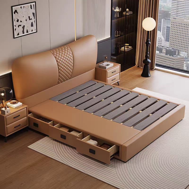 軽い奢奢風1.5メートルの皮のベッド北欧の小さい坪型の軟包のベッド1.8主臥のダブルのベッドイタリア式..