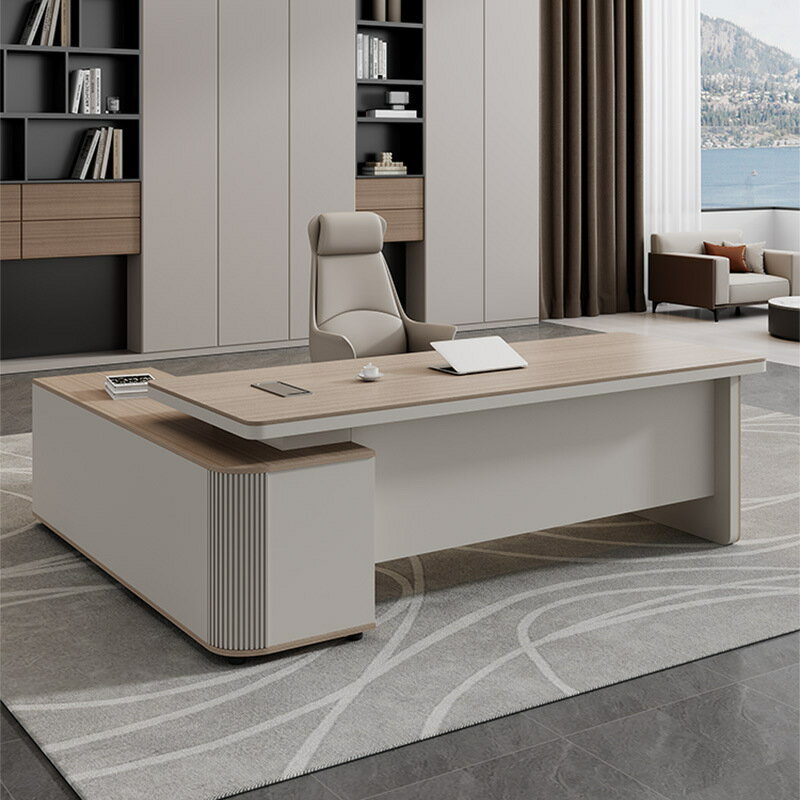 軽くて贅沢な机の机の組み合わせの社長机と椅子の組み合わせの主幹の机のシンプルな現代の財務の机の班..
