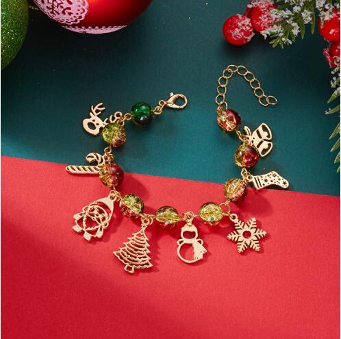 クリスマスの新しいモデルの腕輪のアイデア百合クリスマスツリーの老人雪花のペンダントの爆発花晶の手..