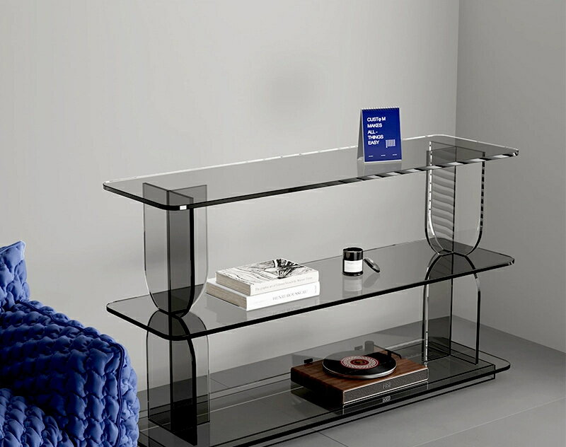 シンプルで透明な棚リビングの小さな収納展示棚多層の本棚床家庭用の本棚テーブル無垢材