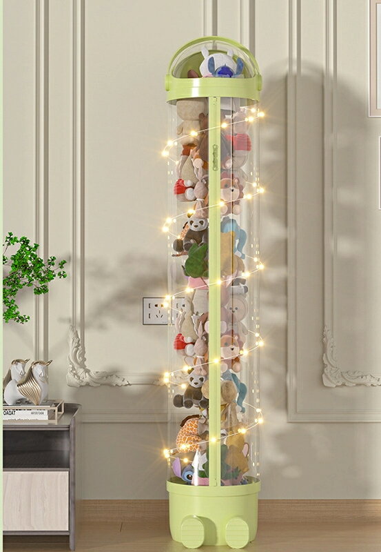 人形収納桶ぬいぐるみ収納神器ぬいぐるみぬいぐるみ整理透明宇宙人収納筒ファスナータイプ