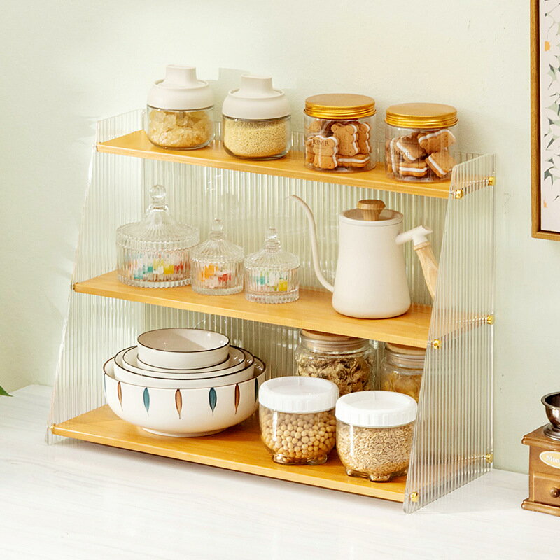 キッチンカウンター調味料棚収納棚用品整理棚層別多機能棚キャビネット神器です
