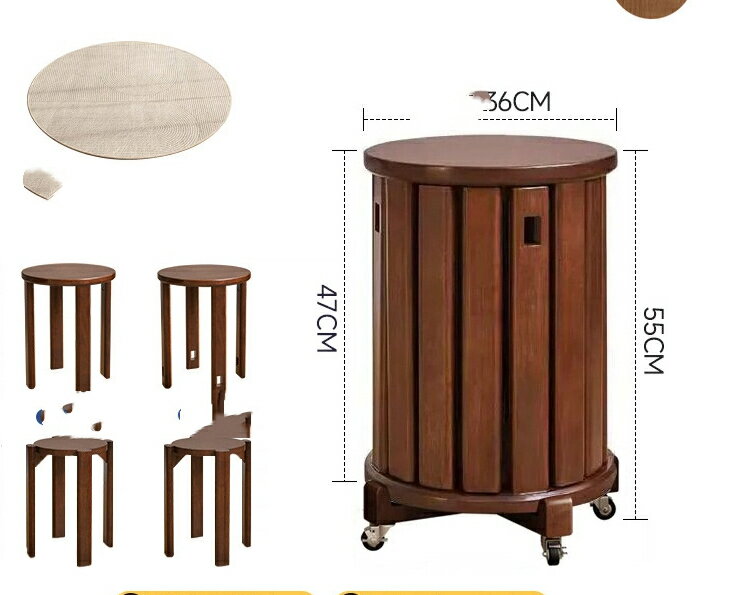 無垢材の小さいスツールを畳むことができますダイニングチェアダイニングチェア小さなスツール食卓家庭..