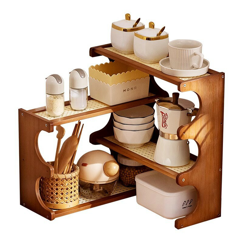 キッチンカウンター調味料棚収納棚用品整理棚層別多機能棚キャビネット神器です