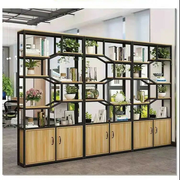 鉄芸博古架無垢材中国式多宝閣アンティーク仕切りショーケース玄関オフィス本棚シンプルでモダンです